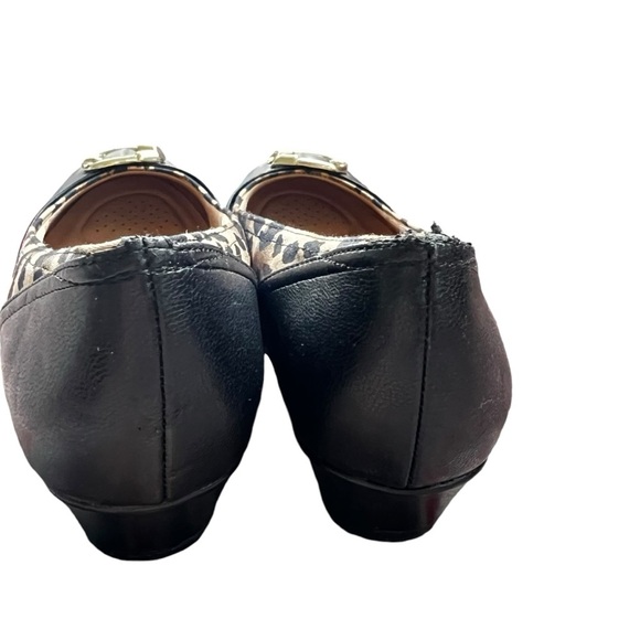 Abella Fina Wedge Pump‎ Women’s 7.5 Leopard Print True Comfort Brown Black - Picture 4 of 9